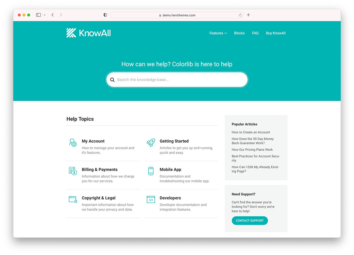 knowledge base WordPress themes