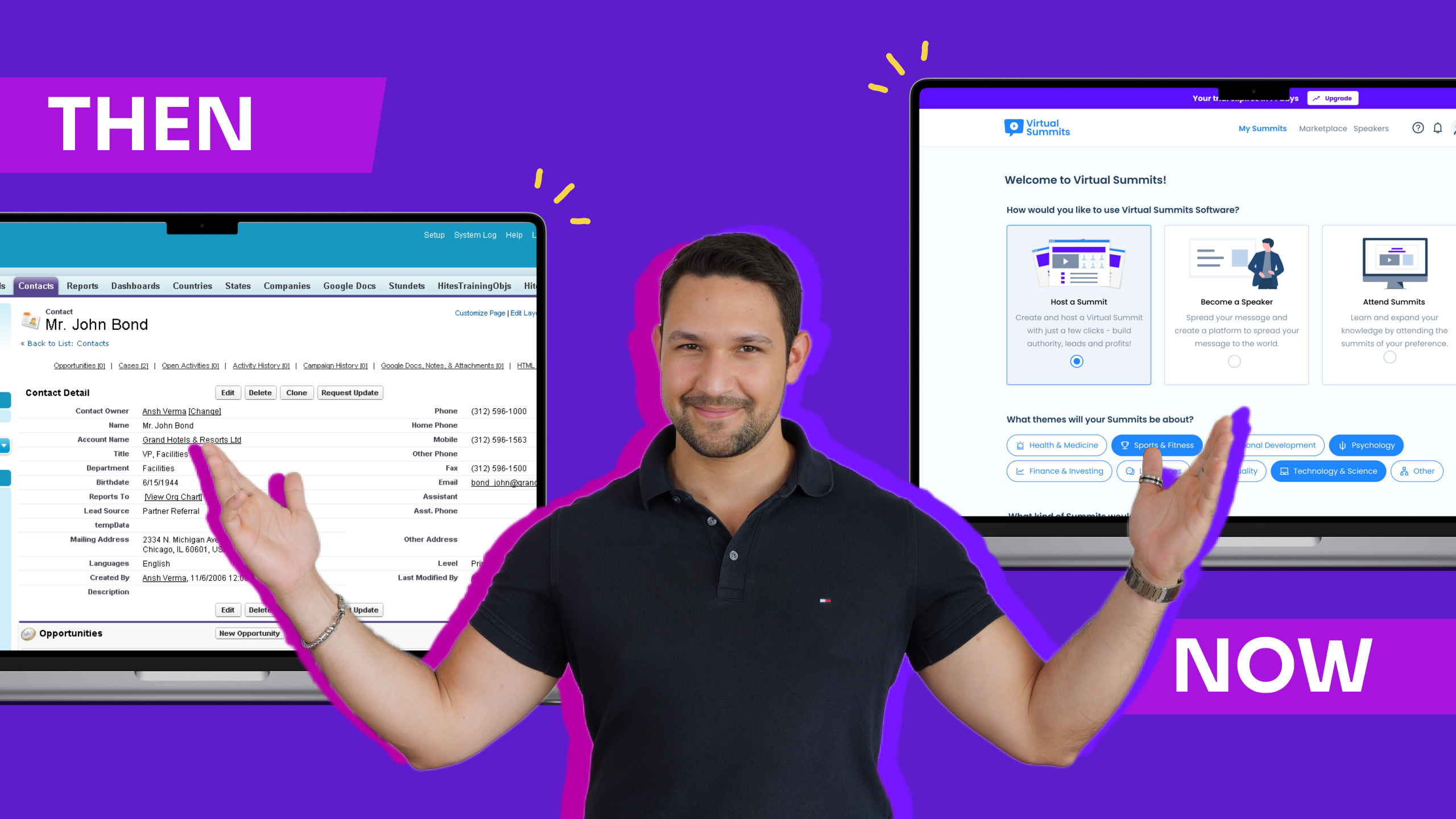 user interface design - SaaS - then and now