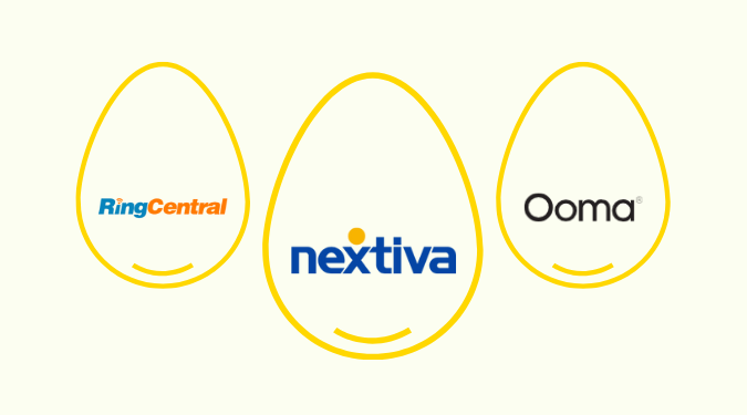 Golden eggs image with RingCentral, Nextiva, and Ooma
