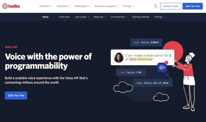 Twilio offers voice with the power of programmability. Build a scalable voice experience with the Voice API that's connecting millions around the world.