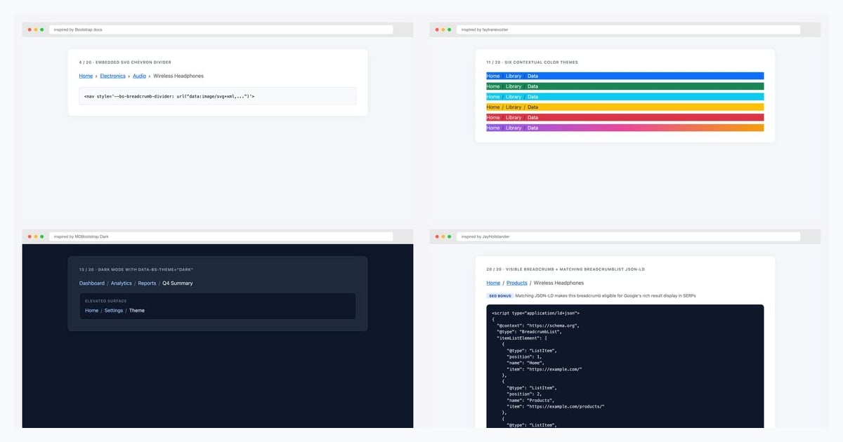 20 Free Bootstrap Breadcrumb Examples (2026)